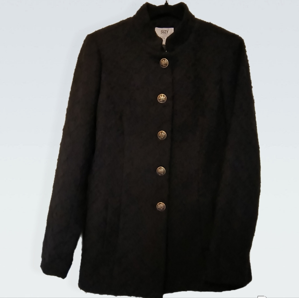 Suzy Shier Black Textured Blazer